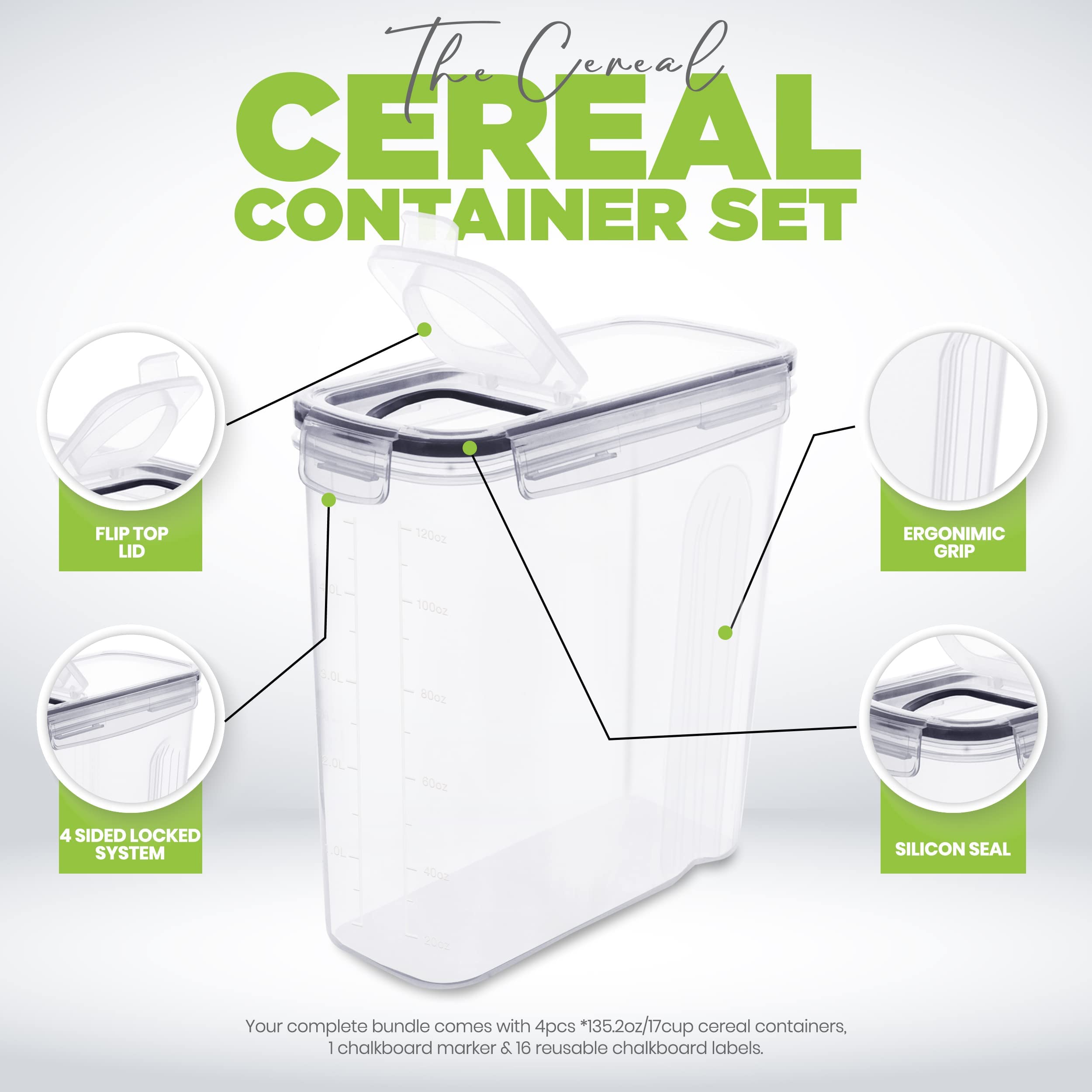 Foto 5 pulgar | Recipientes Herméticos Para Cereales Utopia Kitchen, 4 Litros, Paquete De 6 - Venta Internacional.