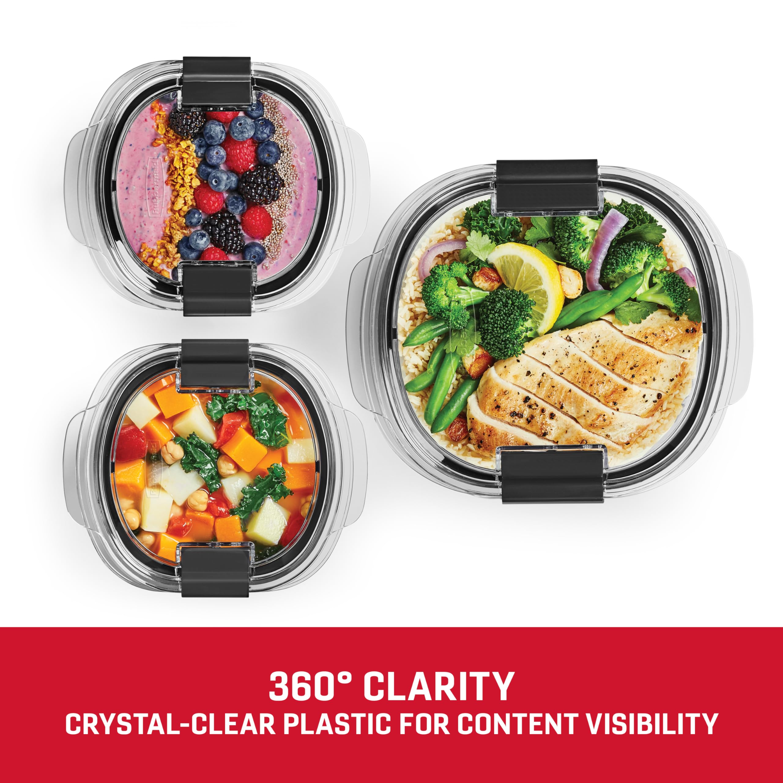 Foto 5 | Contenedores De Almacenamiento De Alimentos Rubbermaid Brilliance , Juego De 6 Piezas - Venta Internacional.