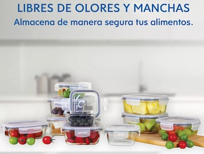Foto 4 | Contenedores De Vidrio Herméticos Xtellar Con Tapa 10 Piezas
