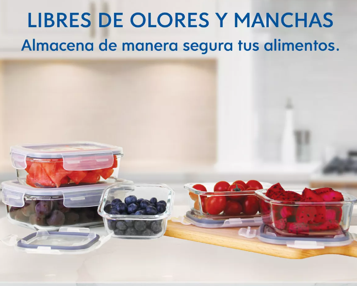 Foto 5 | Contenedores De Vidrio Xtellar Con Tapa 5 Piezas