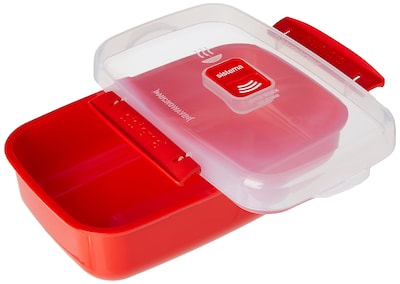 Foto 4 | Sistema De Recipientes De Almacenamiento De Alimentos Para Microondas, Color Rojo, Juego De 4 - Venta Internacional.