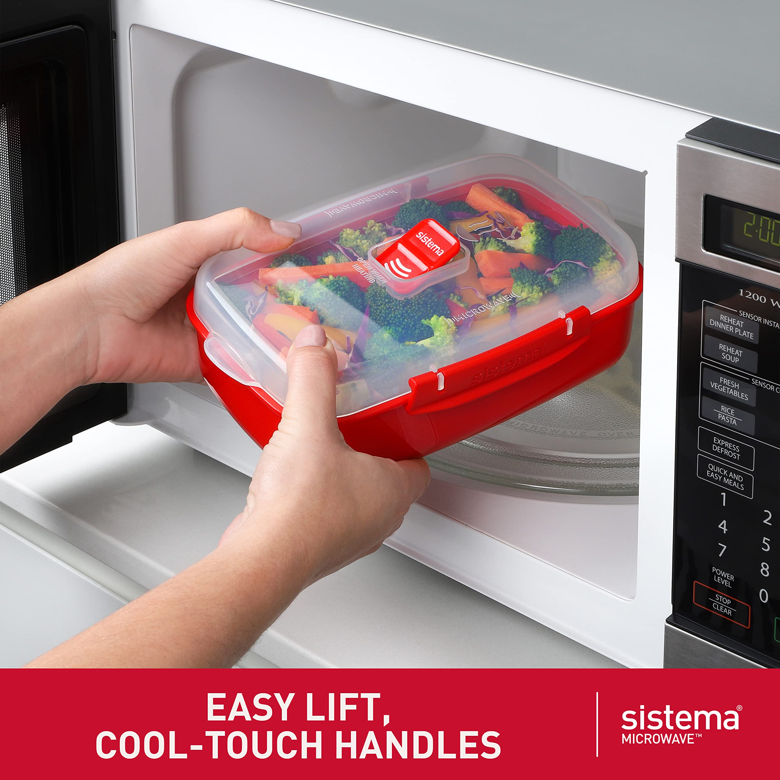 Foto 5 | Sistema De Recipientes De Almacenamiento De Alimentos Para Microondas, Color Rojo, Juego De 4 - Venta Internacional.