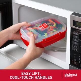 Foto 5 | Sistema De Recipientes De Almacenamiento De Alimentos Para Microondas, Color Rojo, Juego De 4 - Venta Internacional.