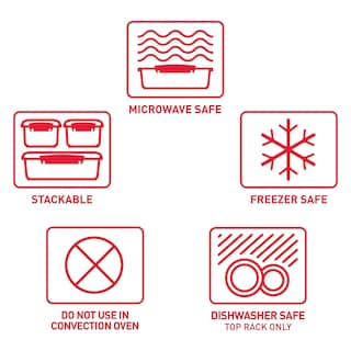 Foto 6 | Sistema De Recipientes De Almacenamiento De Alimentos Para Microondas, Color Rojo, Juego De 4 - Venta Internacional.