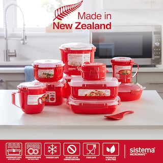 Foto 7 | Sistema De Recipientes De Almacenamiento De Alimentos Para Microondas, Color Rojo, Juego De 4 - Venta Internacional.