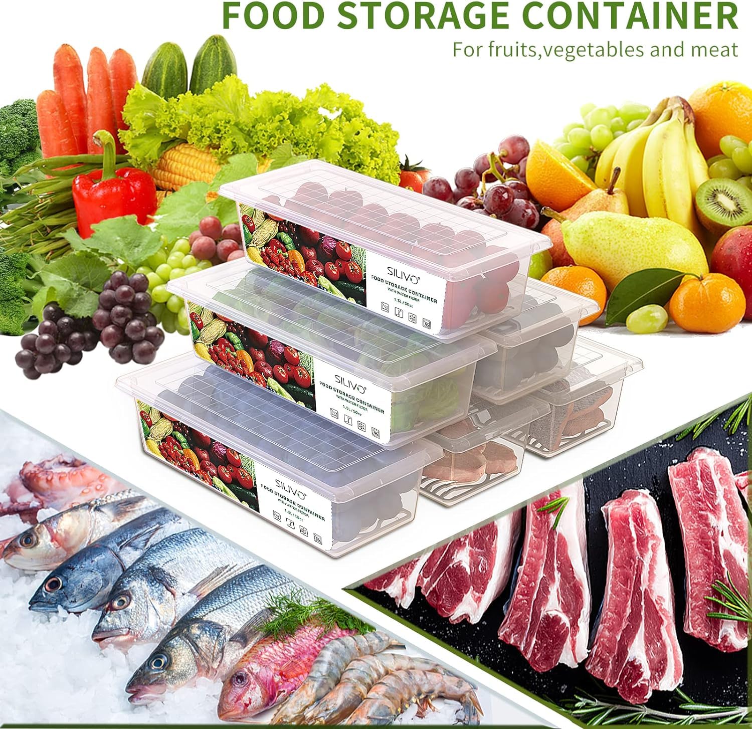 Foto 3 pulgar | Recipientes De Almacenamiento De Frutas Silivo De 1,5 L Para Nevera (paquete De 3) - Venta Internacional.