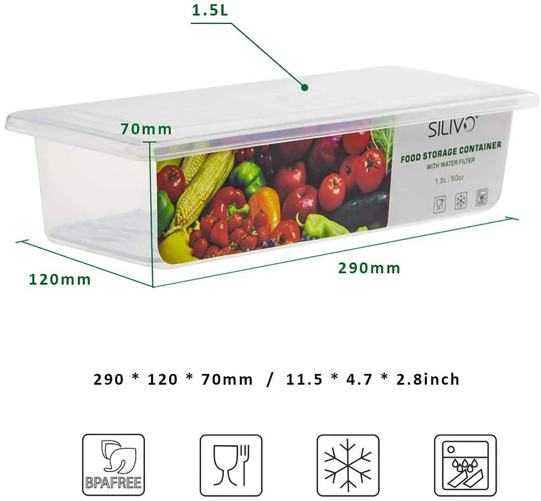 Foto 6 pulgar | Recipientes De Almacenamiento De Frutas Silivo De 1,5 L Para Nevera (paquete De 3) - Venta Internacional.