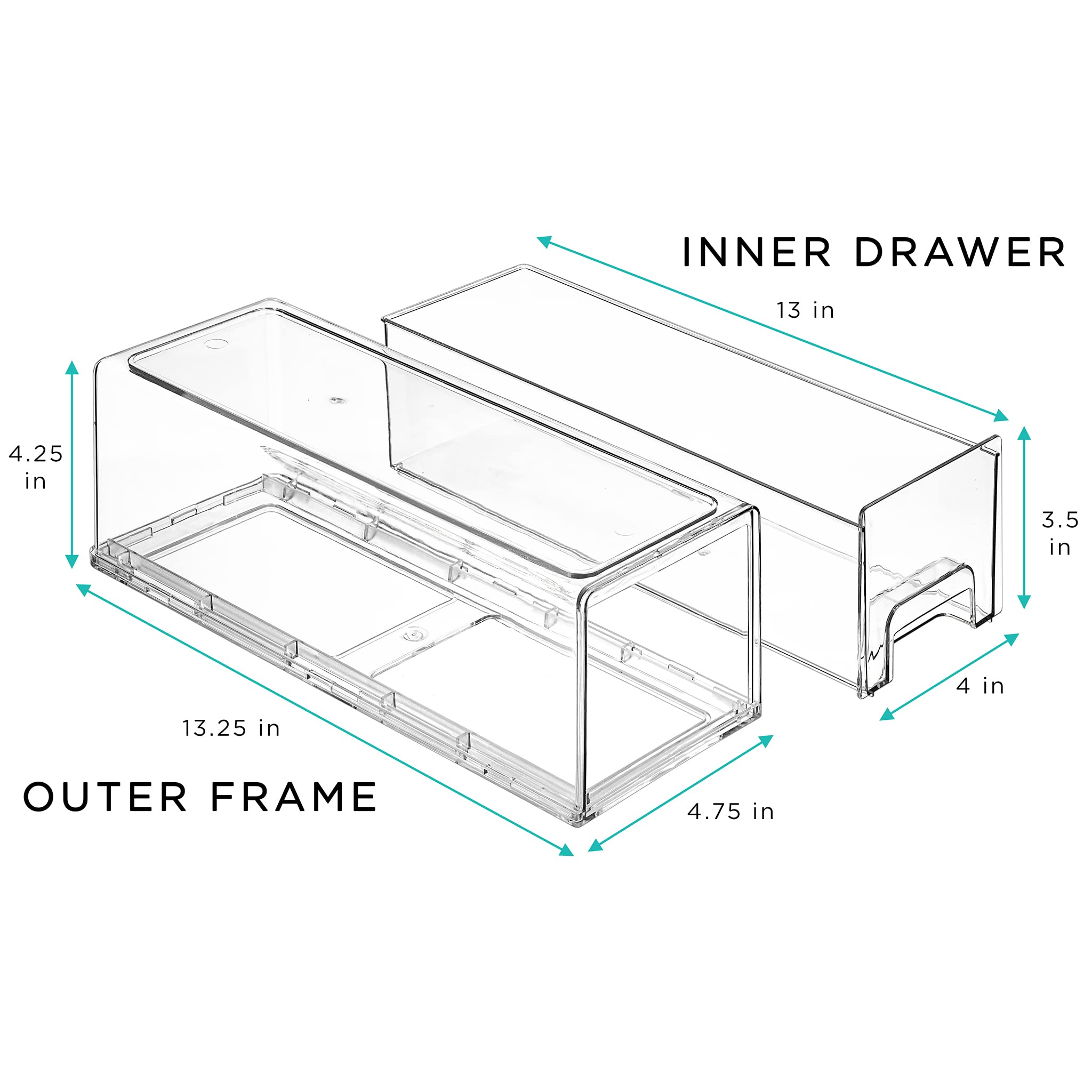 Foto 4 | Frigorífico Drawers Sorbus Clear, Apilable, Paquete De 2 - Venta Internacional.