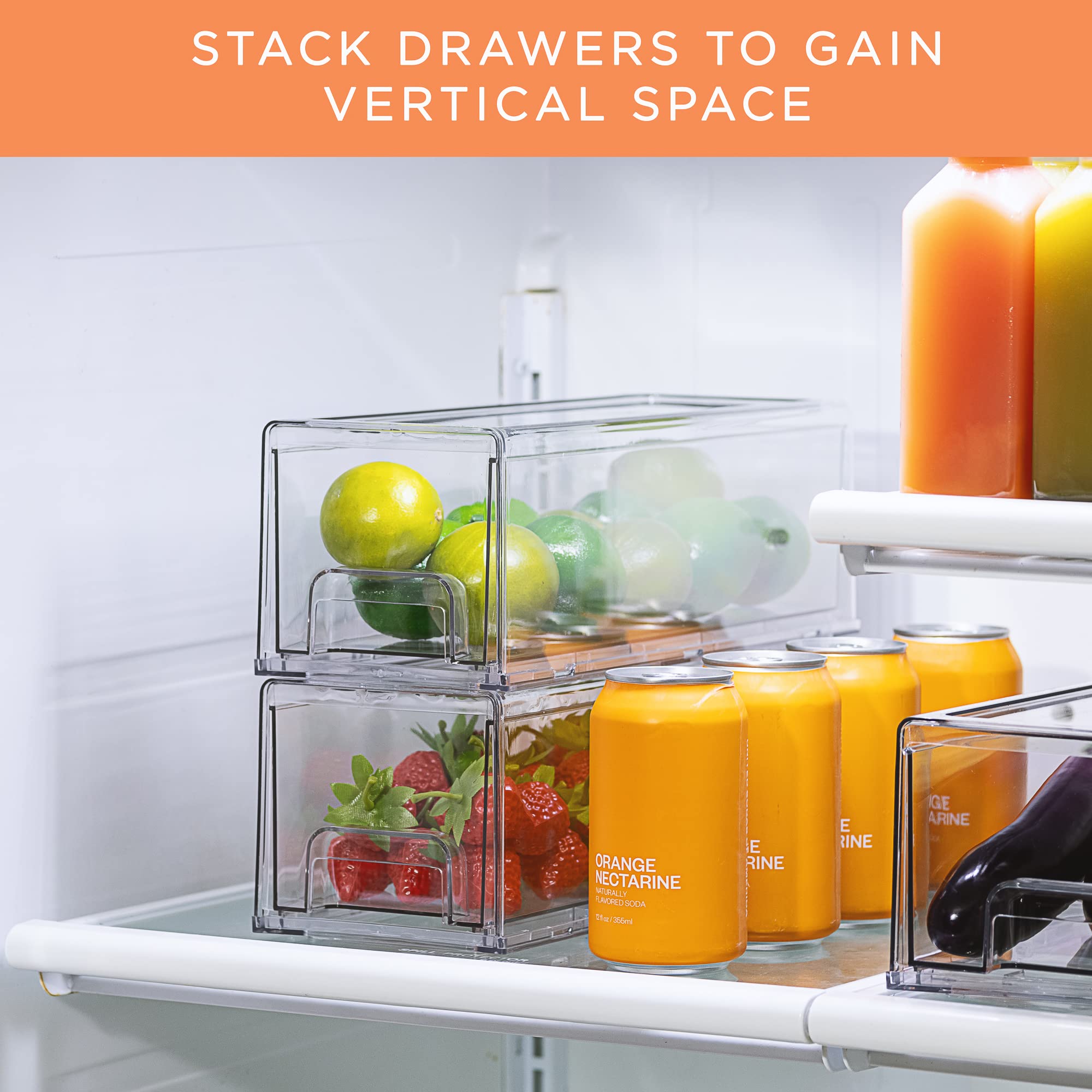 Foto 7 | Frigorífico Drawers Sorbus Clear, Apilable, Paquete De 2 - Venta Internacional.