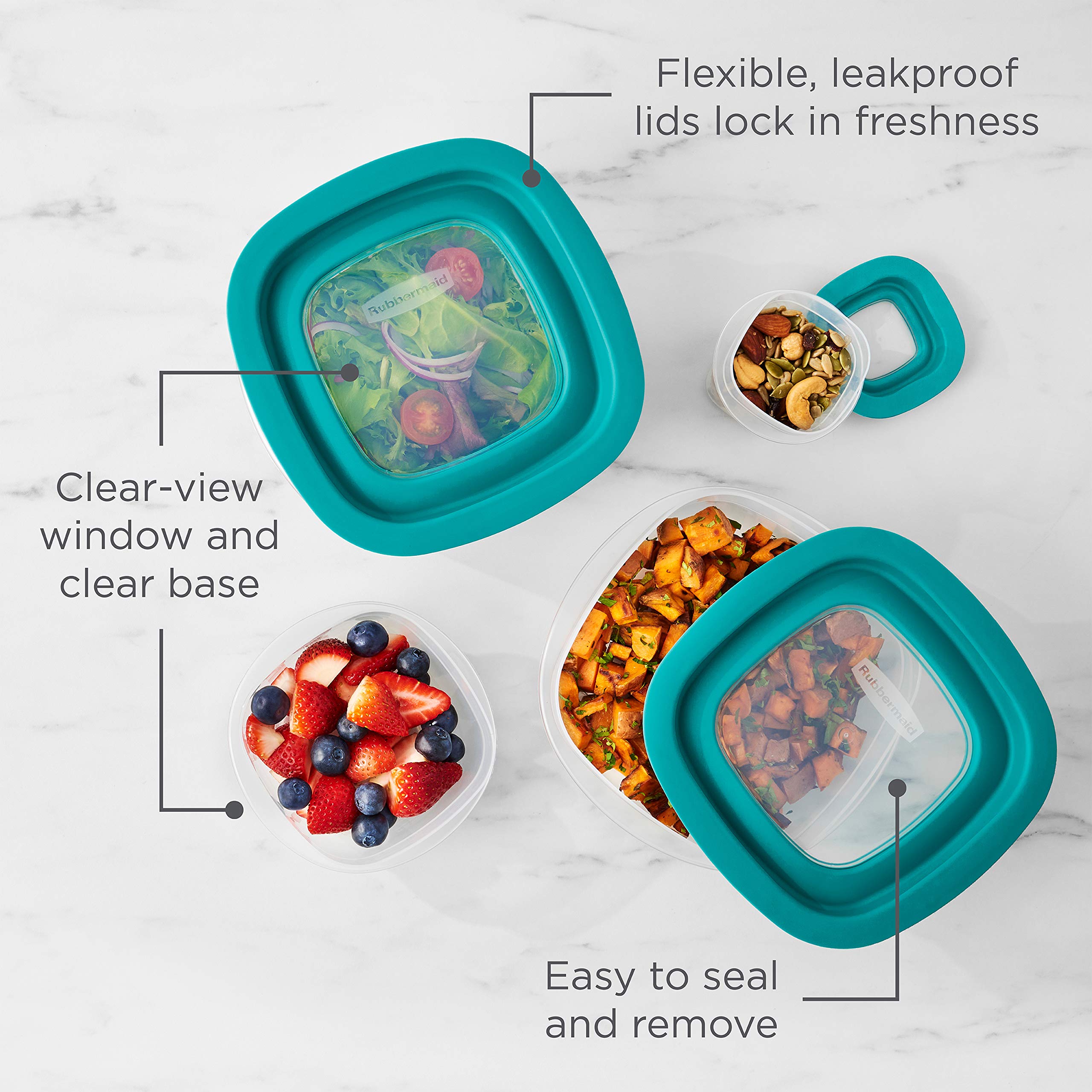 Foto 5 pulgar | Recipientes Rubbermaid Para Almacenamiento De Alimentos, 38 Piezas, Transparentes/azules - Venta Internacional.