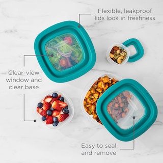 Foto 4 | Recipientes Rubbermaid Para Almacenamiento De Alimentos, 38 Piezas, Transparentes/azules - Venta Internacional.
