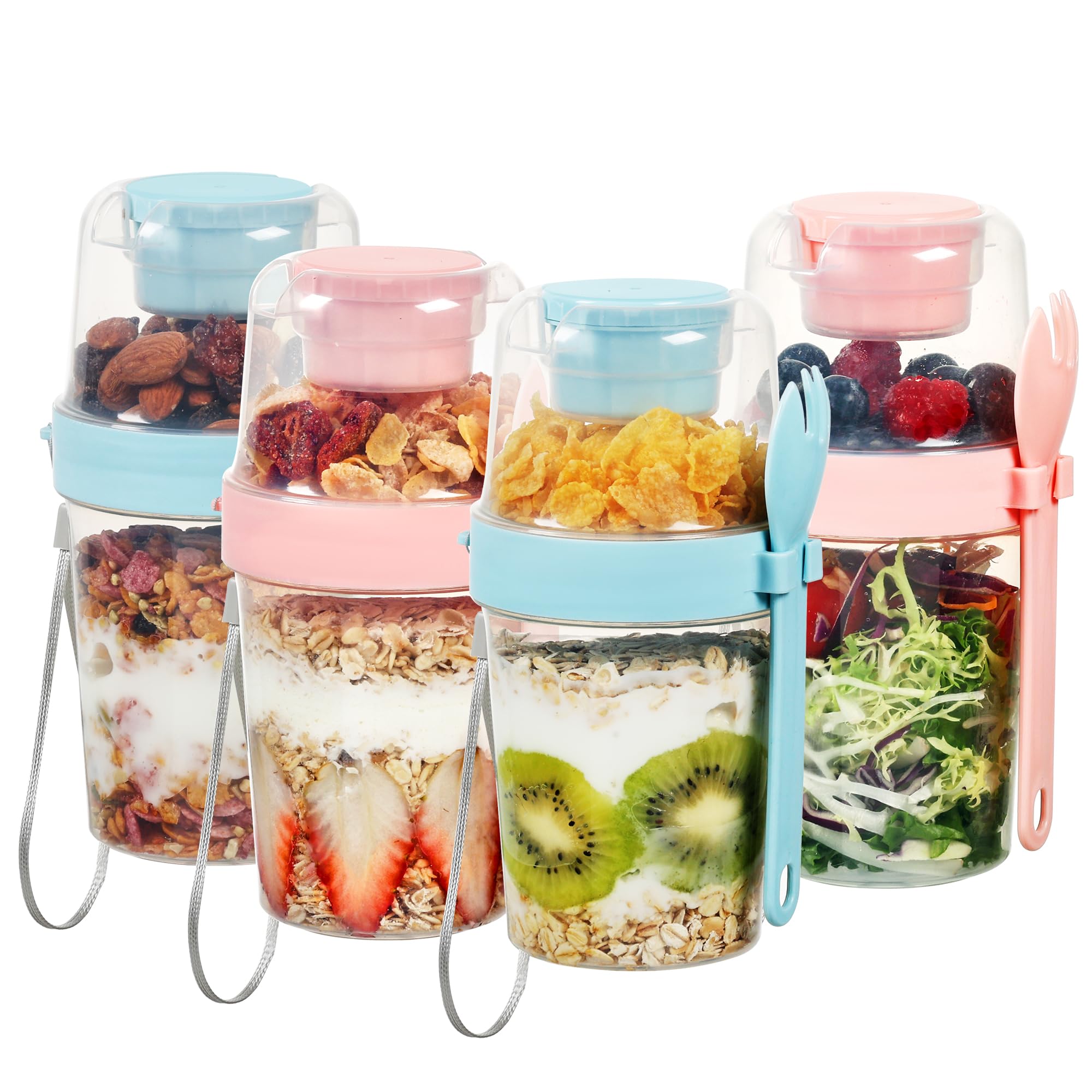 Foto 2 pulgar | Vasos Para Helado De Yogur Vtopmart, 800 Ml, Paquete De 4 Con Tapas Y Cucharas - Venta Internacional.