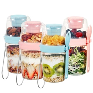 Foto 1 | Vasos Para Helado De Yogur Vtopmart, 800 Ml, Paquete De 4 Con Tapas Y Cucharas - Venta Internacional.