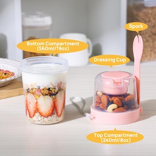 Foto 3 | Vasos Para Helado De Yogur Vtopmart, 800 Ml, Paquete De 4 Con Tapas Y Cucharas - Venta Internacional.