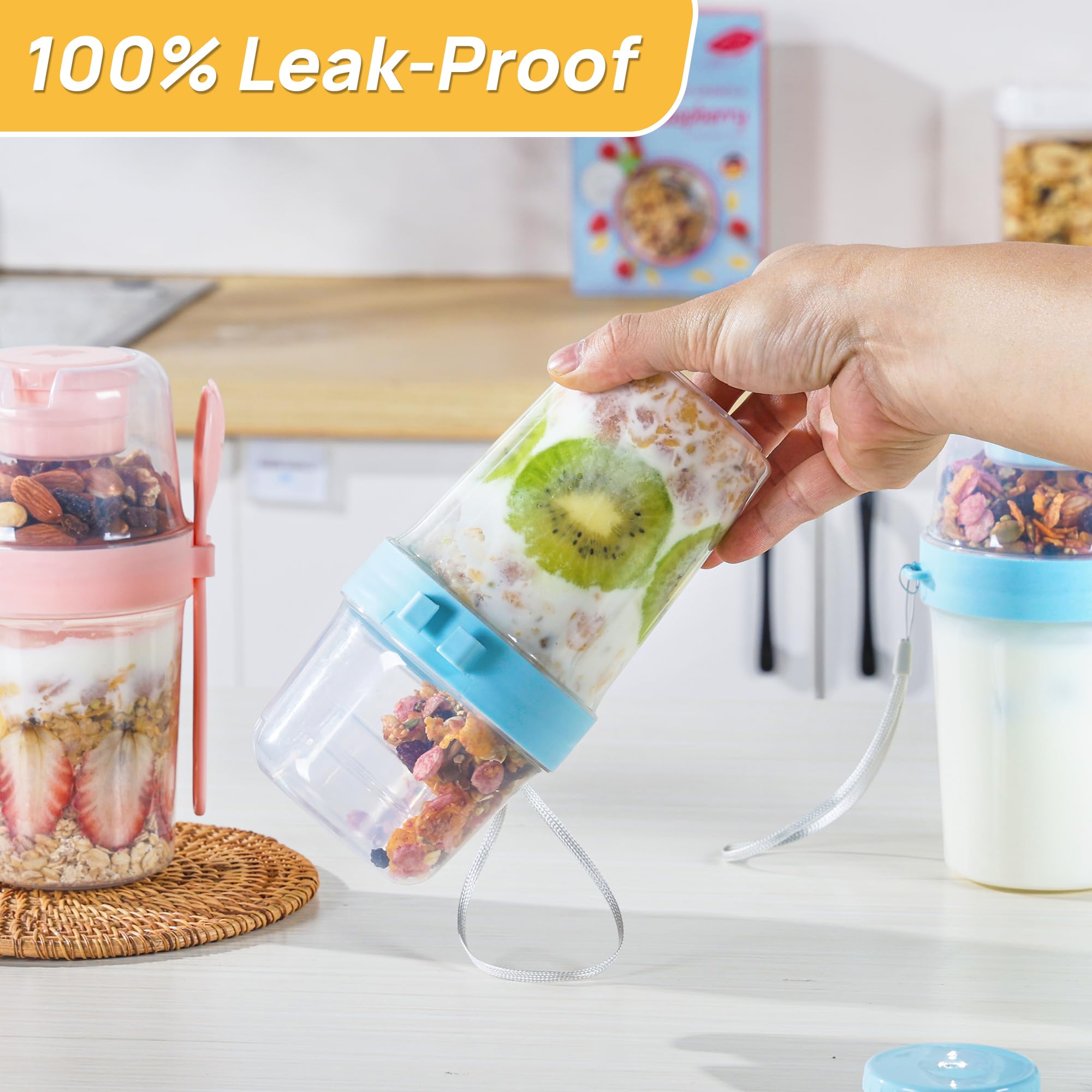 Foto 8 pulgar | Vasos Para Helado De Yogur Vtopmart, 800 Ml, Paquete De 4 Con Tapas Y Cucharas - Venta Internacional.