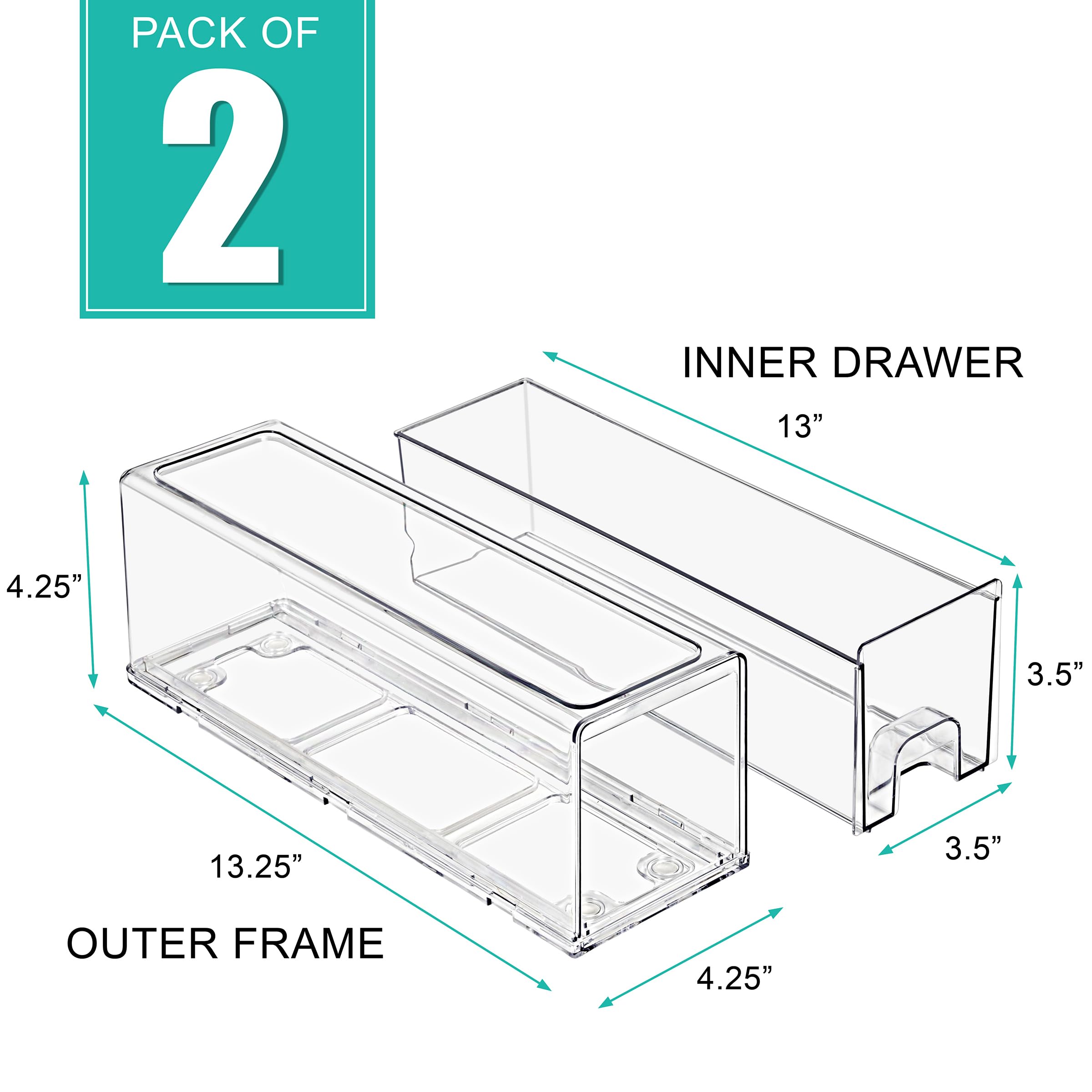 Foto 3 pulgar | Frigorífico Drawers Sorbus Clear, Apilable, Paquete De 2 - Venta Internacional.