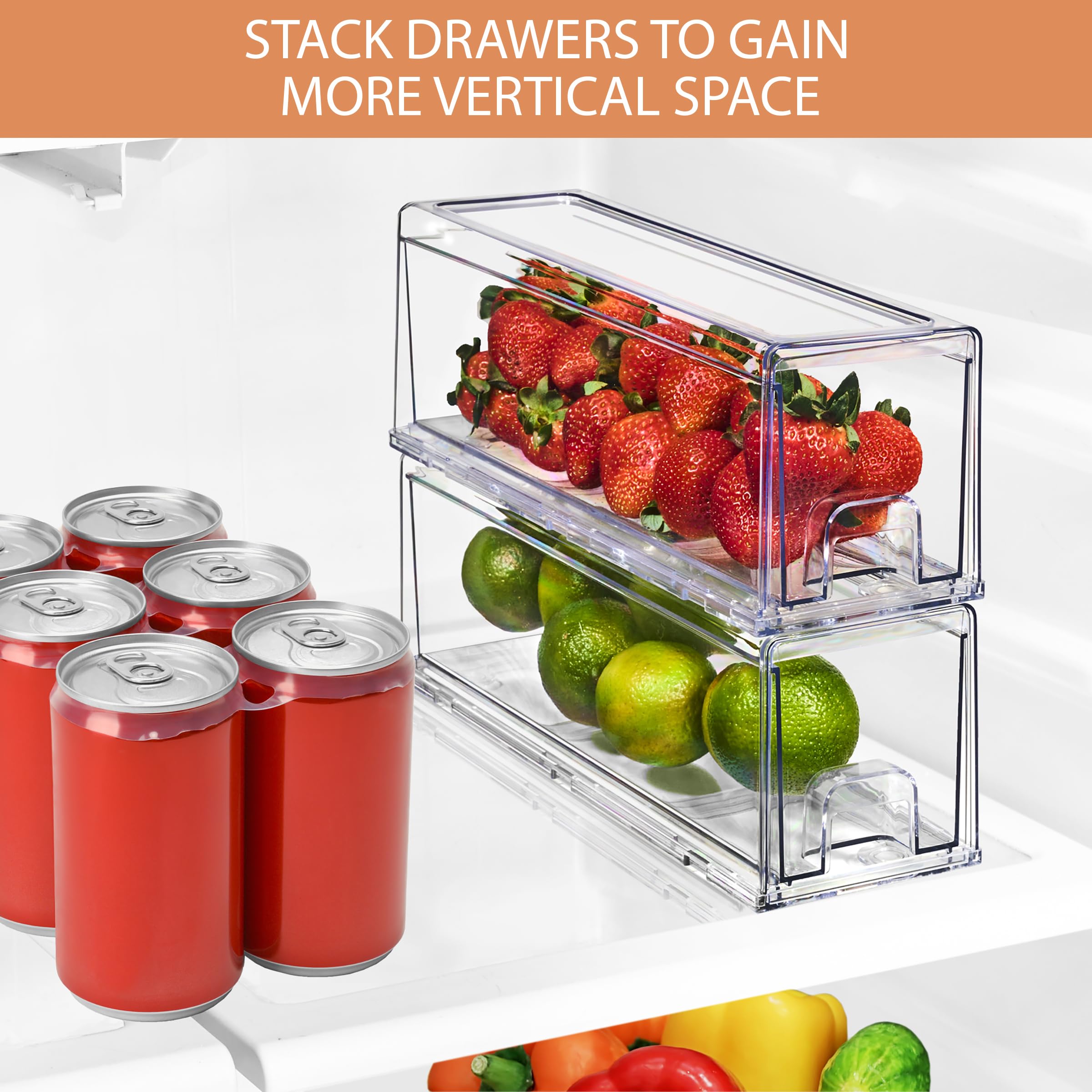 Foto 7 | Frigorífico Drawers Sorbus Clear, Apilable, Paquete De 2 - Venta Internacional.