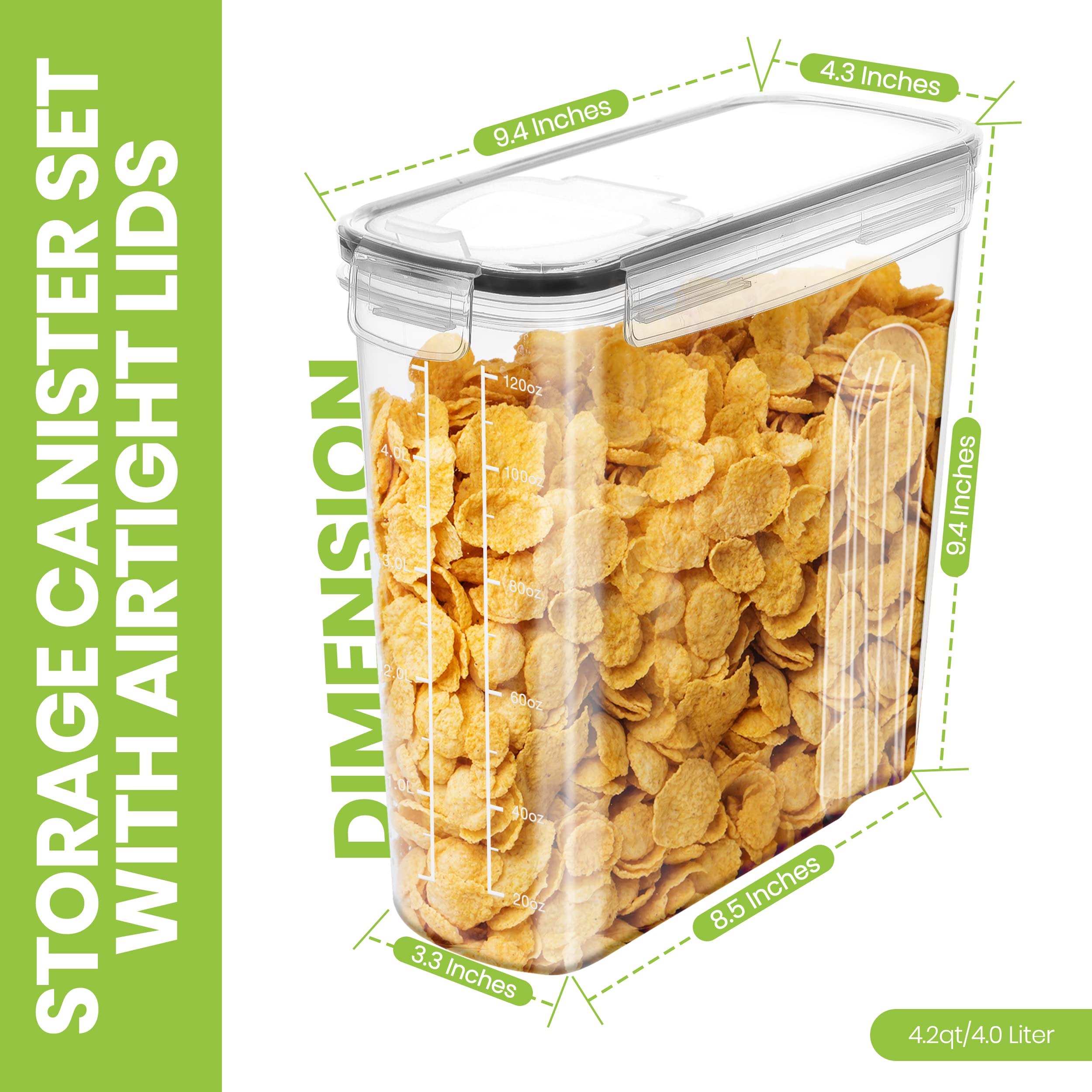Foto 3 pulgar | Recipientes Para Cereales Utopia Kitchen, 4 Litros, Herméticos, 3 Unidades, Transparentes - Venta Internacional.