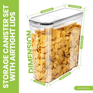 Foto 2 | Recipientes Para Cereales Utopia Kitchen, 4 Litros, Herméticos, 3 Unidades, Transparentes - Venta Internacional.
