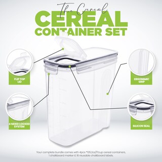 Foto 4 | Recipientes Para Cereales Utopia Kitchen, 4 Litros, Herméticos, 3 Unidades, Transparentes - Venta Internacional.
