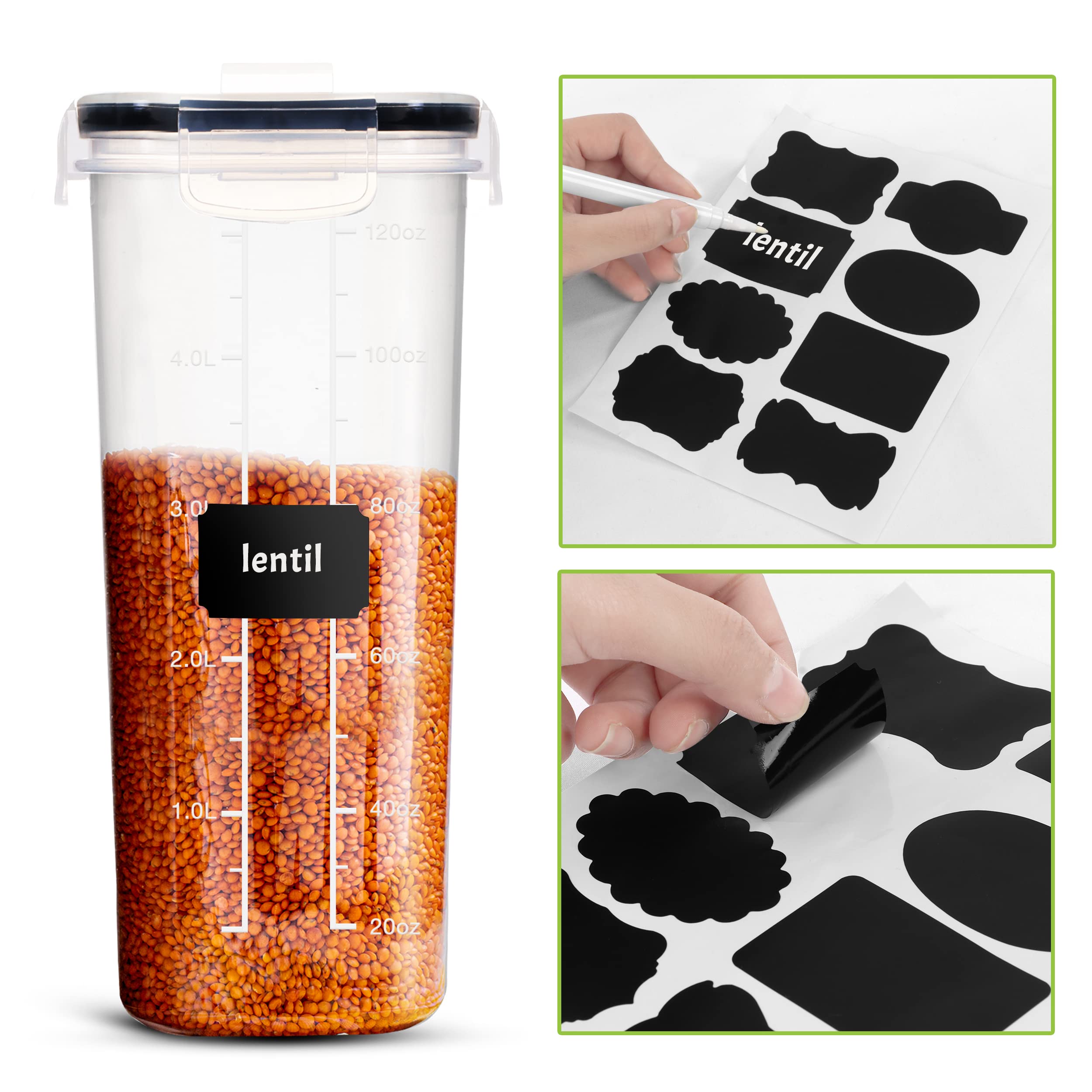 Foto 6 pulgar | Recipientes Para Cereales Utopia Kitchen, 4 Litros, Herméticos, 3 Unidades, Transparentes - Venta Internacional.