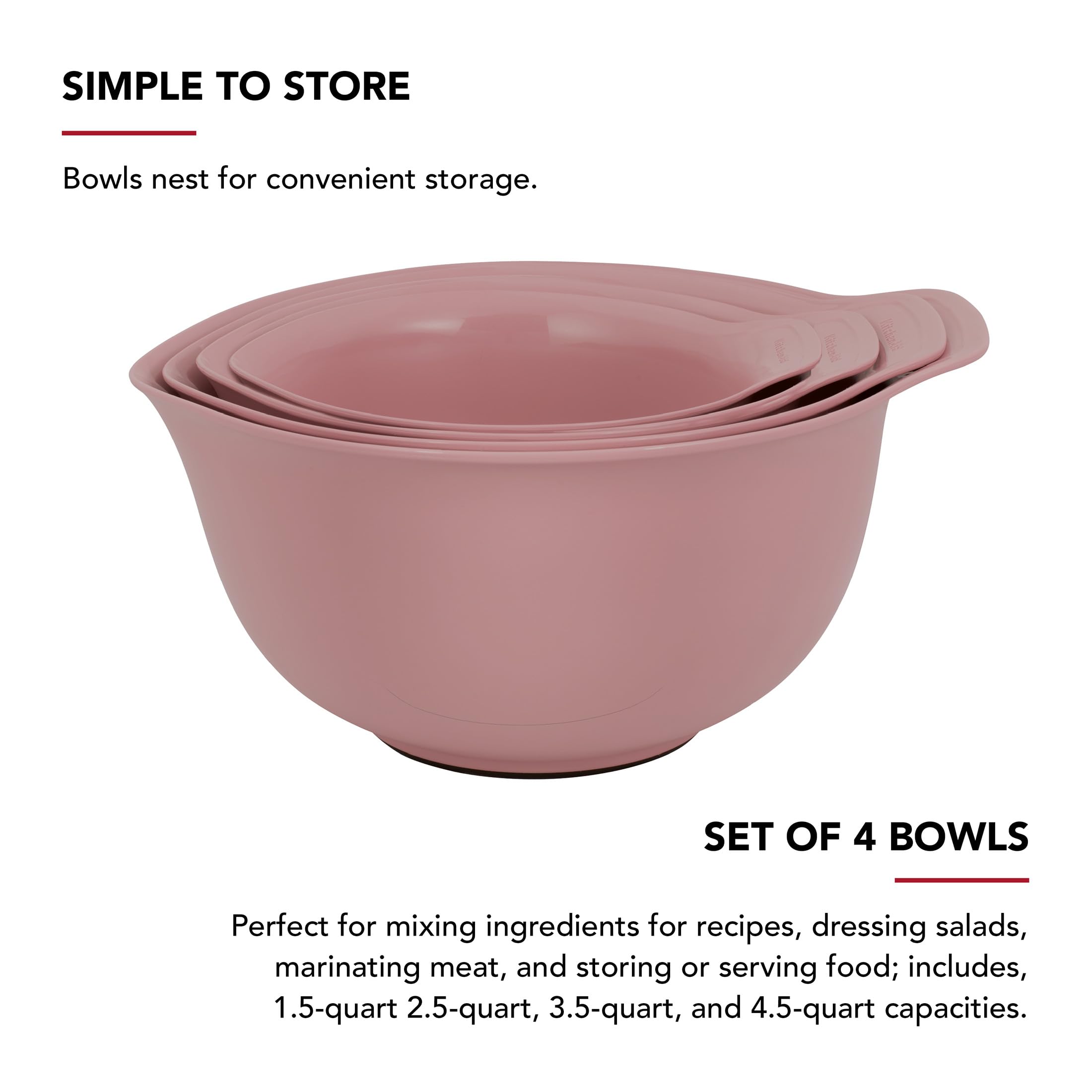 Foto 3 | Juego De 4 Cuencos Para Mezclar Kitchenaid, Universales, De Plástico - Venta Internacional.