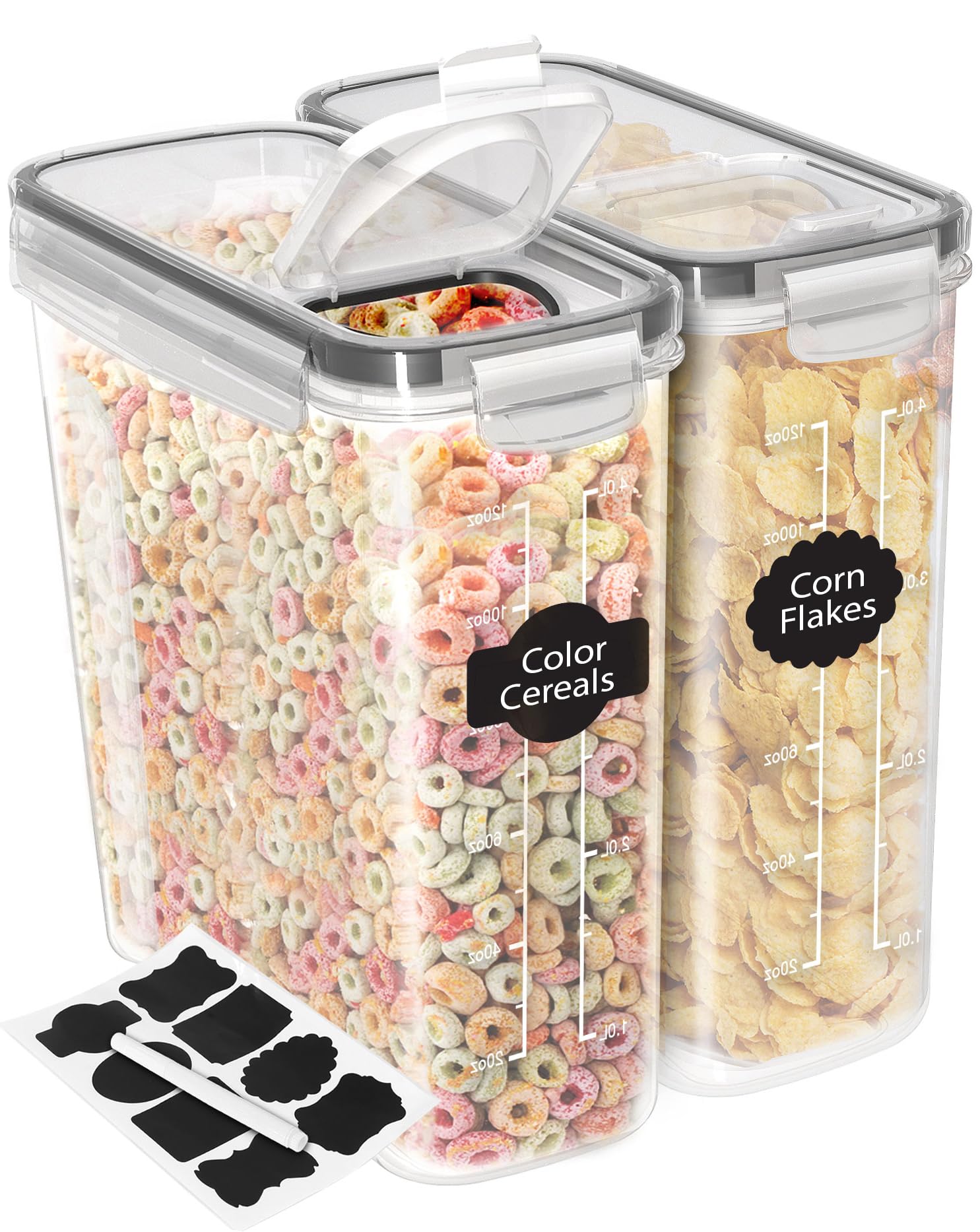 Foto 1 | Recipientes Para Cereales Utopia Kitchen, 4 Litros (paquete De 2), Plástico Transparente - Venta Internacional.