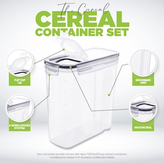 Foto 4 | Recipientes Para Cereales Utopia Kitchen, 4 Litros (paquete De 2), Plástico Transparente - Venta Internacional.
