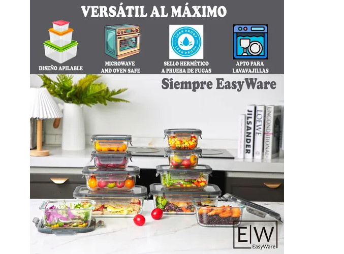 Foto 4 pulgar | Easyware Xtellar Jumbo Juego De 10 Recipientes Contenedores