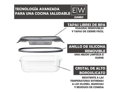 Foto 5 | Easyware Xtellar Jumbo Juego De 10 Recipientes Contenedores