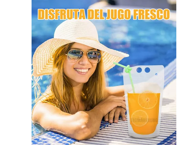 Foto 5 pulgar | 50 Xtellar Bolsas Portátiles De Bebidas Portátiles 750ml Y 50pajitas