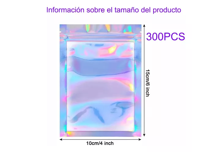 Foto 4 pulgar | Bolsas Xtellar Holográficas Tornasol A Prueba De Olores 300pzs
