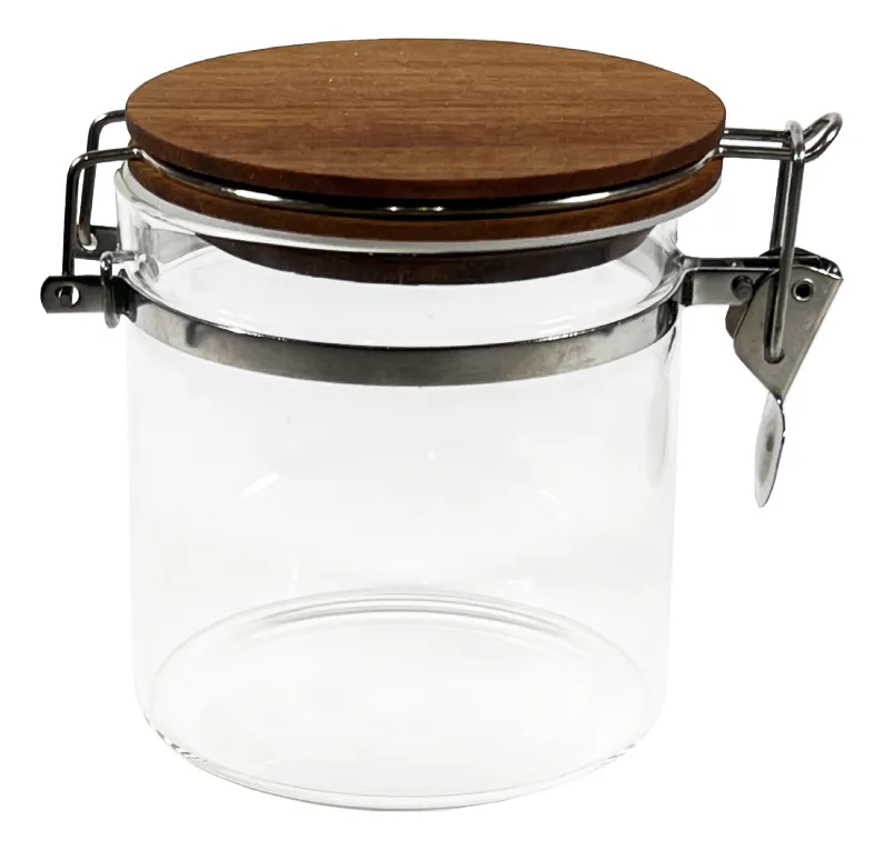 Foto 4 pulgar | Juego De 4 Frascos Vidrio Tapa De Madera Herméticos 500 Ml