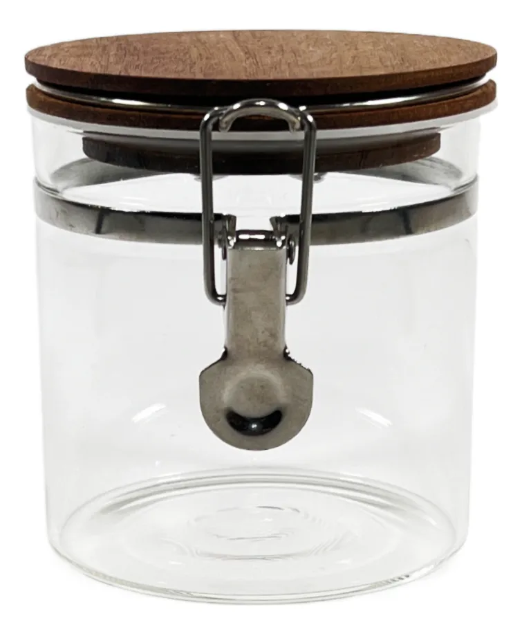 Foto 5 pulgar | Juego De 4 Frascos Vidrio Tapa De Madera Herméticos 500 Ml