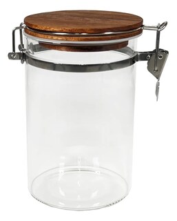 Foto 4 | Juego 4 Frascos Vidrio Herméticos Con Tapa De Madera 900 Ml