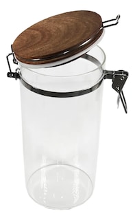 Foto 2 | Juego 4 Frascos Herméticos Con Tapa De Madera 1500 Ml