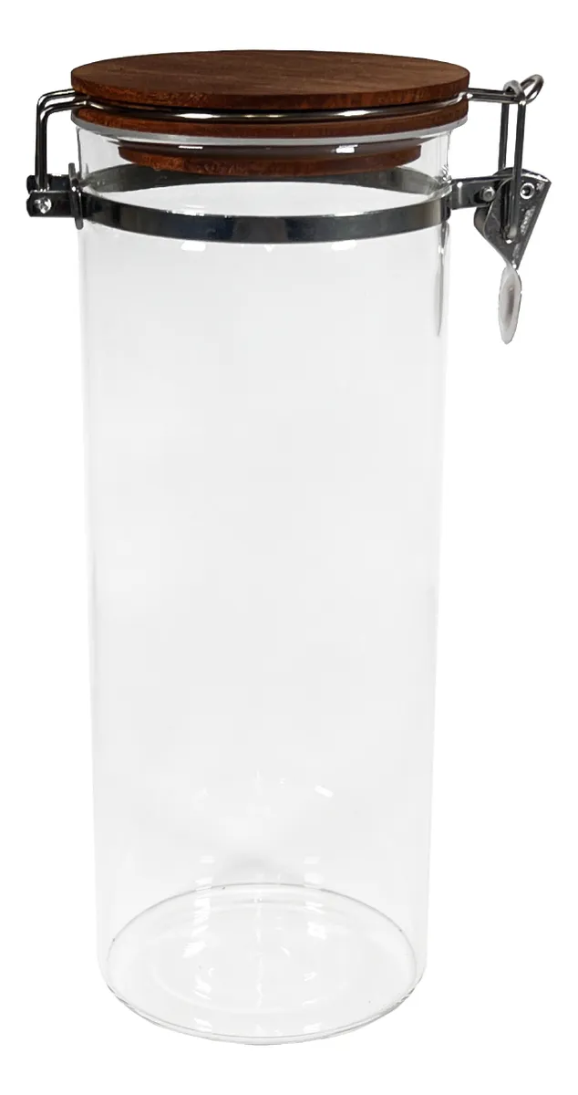 Foto 5 pulgar | Juego 4 Frascos Vidrio Herméticos Con Tapa De Madera 1700 Ml