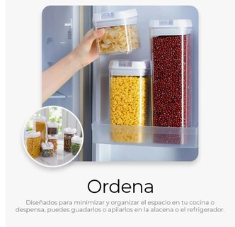 Foto 6 | Recipientes Herméticos De Almacenamiento De Cocina 14 Pz Color Blanco