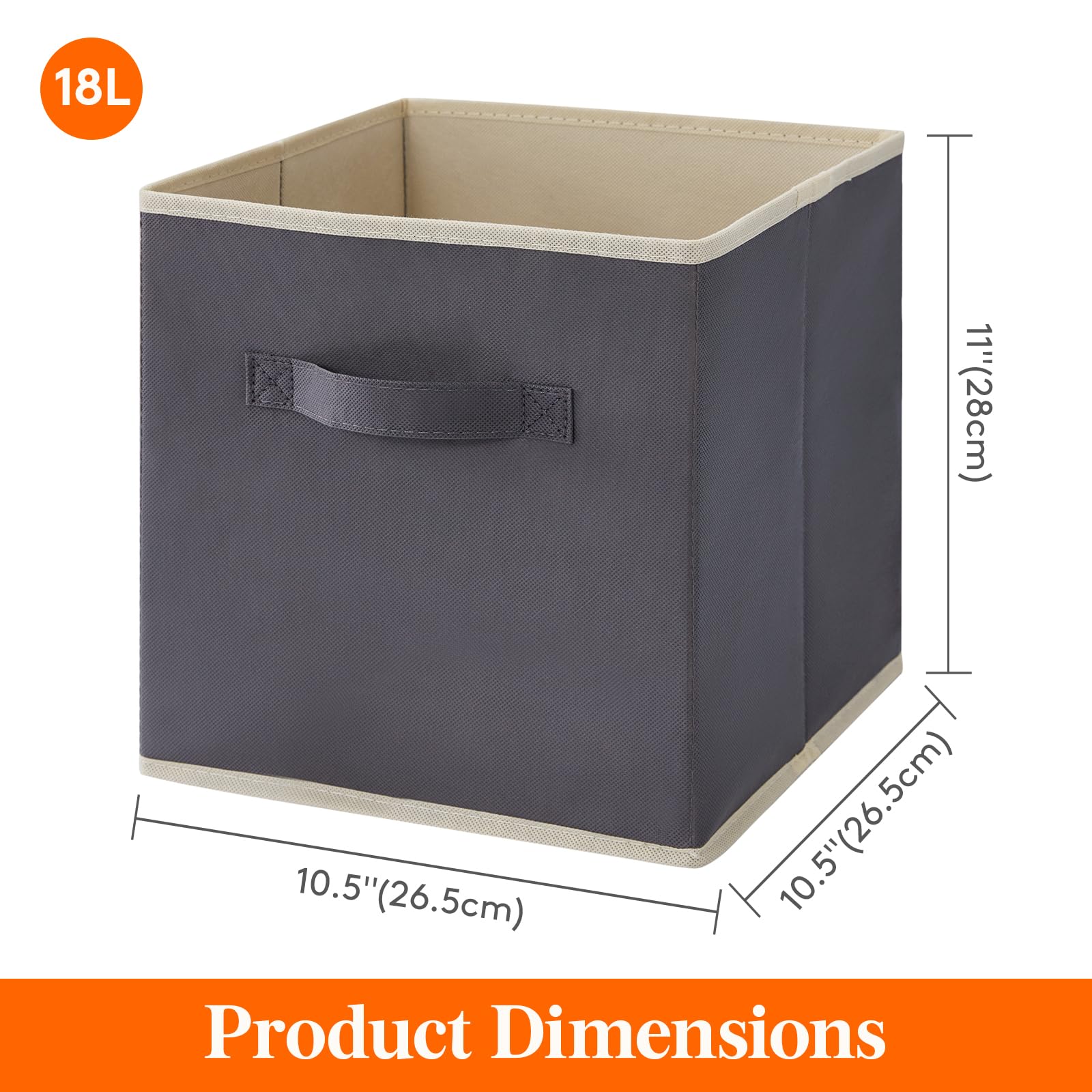 Foto 6 pulgar | Cubos De Almacenamiento Lifewit, 12 Paquetes De 28 X 28 X 28 Cm, Tela Gris - Venta Internacional.