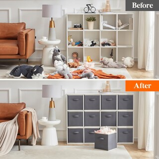Foto 6 | Cubos De Almacenamiento Lifewit, 12 Paquetes De 28 X 28 X 28 Cm, Tela Gris - Venta Internacional.