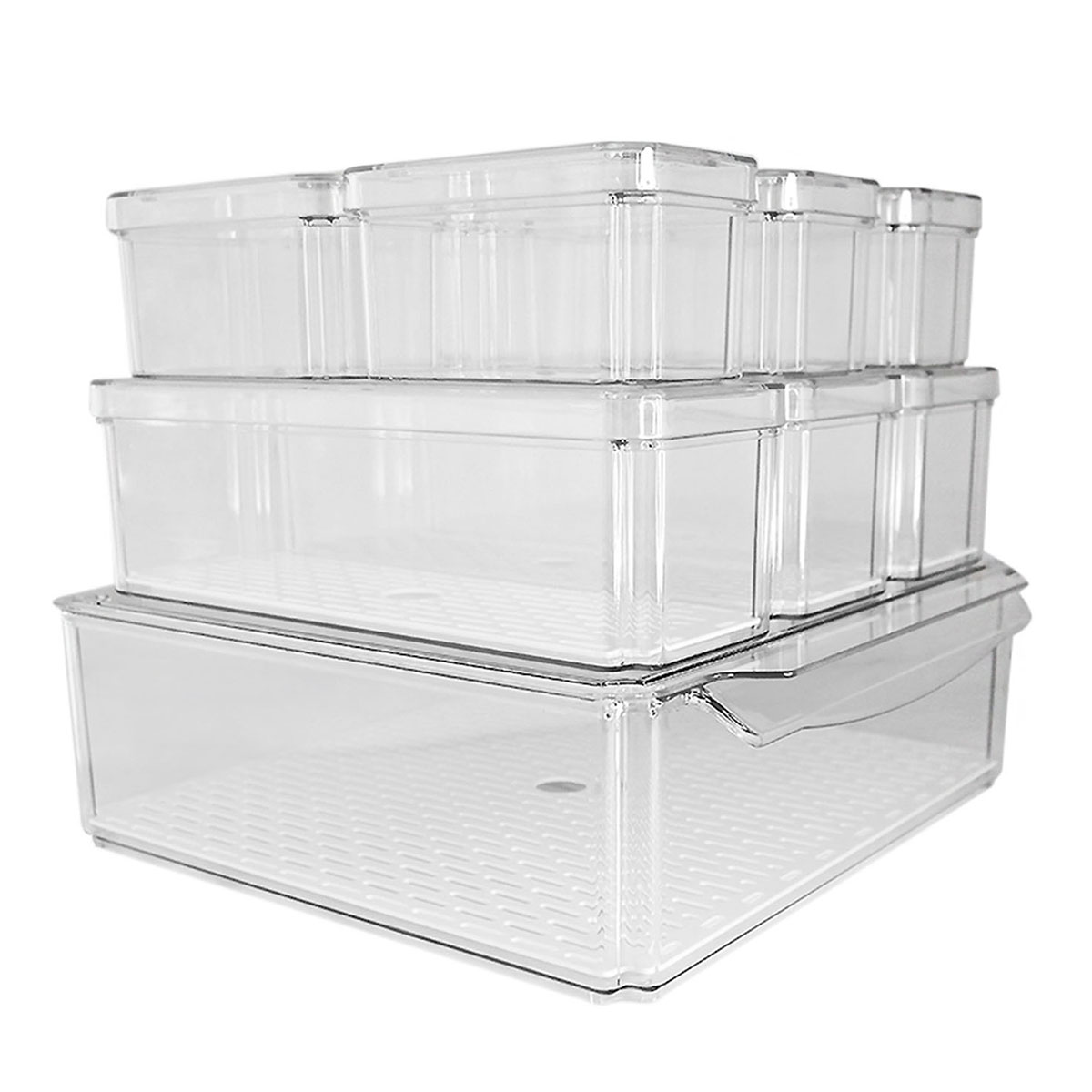 Foto 3 pulgar | Set Brandtrendy De 10 Organizadores De Plástico Para Refrigerador Apilables