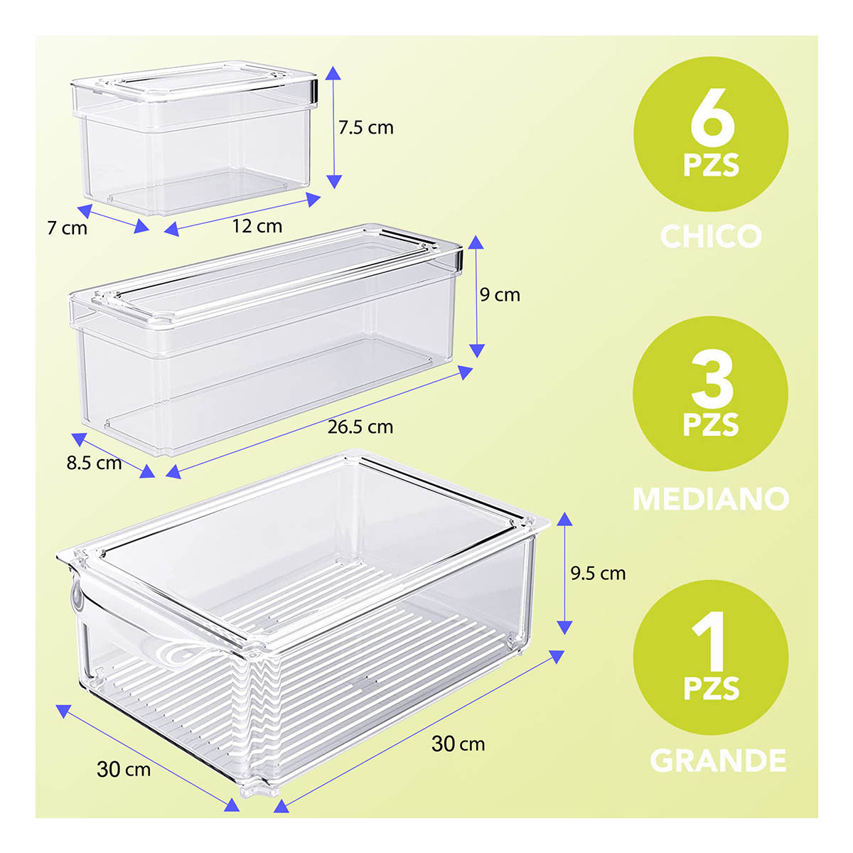Foto 5 pulgar | Set Brandtrendy De 10 Organizadores De Plástico Para Refrigerador Apilables