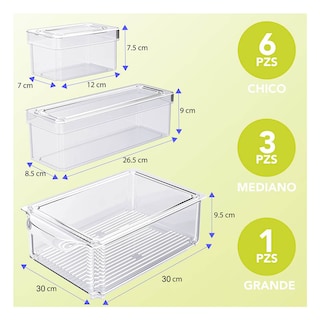 Foto 4 | Set Brandtrendy De 10 Organizadores De Plástico Para Refrigerador Apilables