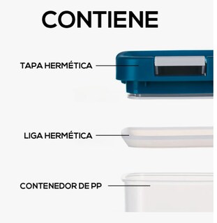 Foto 3 | Contenedores 8 Recipientes Herméticos Cereales Y Alimentos Color Blanco