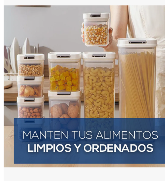 Foto 6 | Contenedores 8 Recipientes Herméticos Cereales Y Alimentos Color Blanco