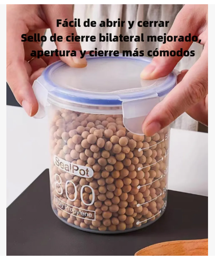 Foto 4 | Juego De 4 Recipientes Herméticos De Plástico Para Cereales