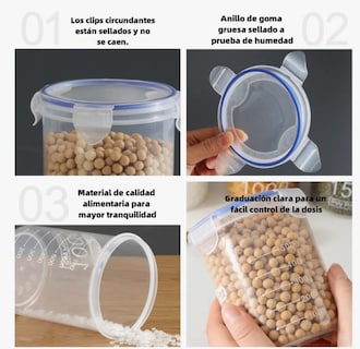 Foto 4 | 4 Contenedores Almacenamiento Cocina Herméticos Calidad