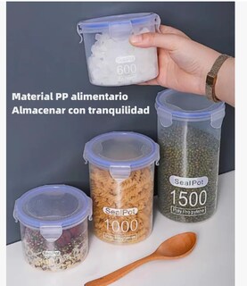 Foto 5 | 4 Contenedores Almacenamiento Cocina Herméticos Calidad