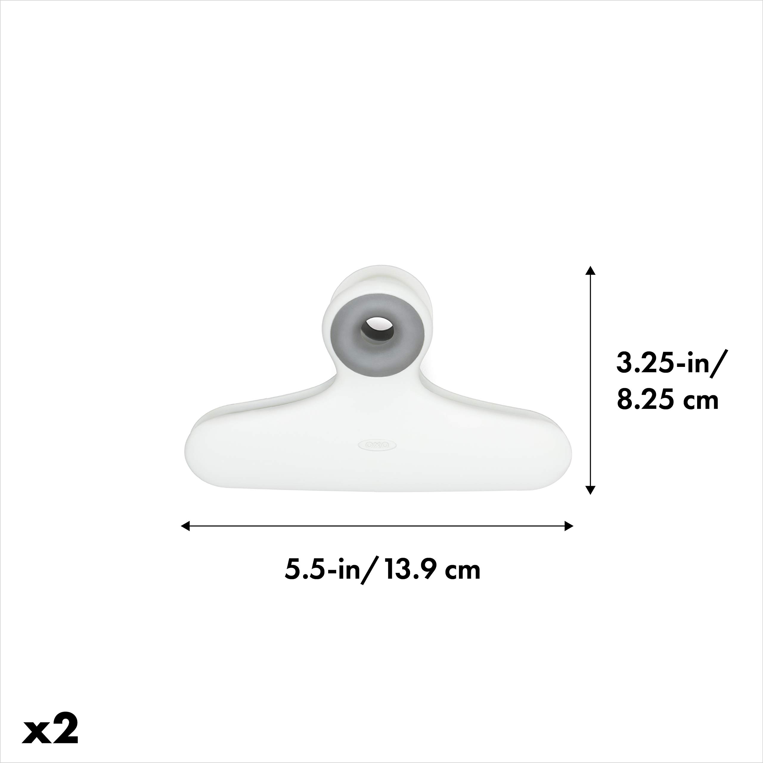 Foto 2 | Paquete De 2 Clips Para Bolsas Y Chips De Plástico Oxo Good Grips, Color Blanco - Venta Internacional.