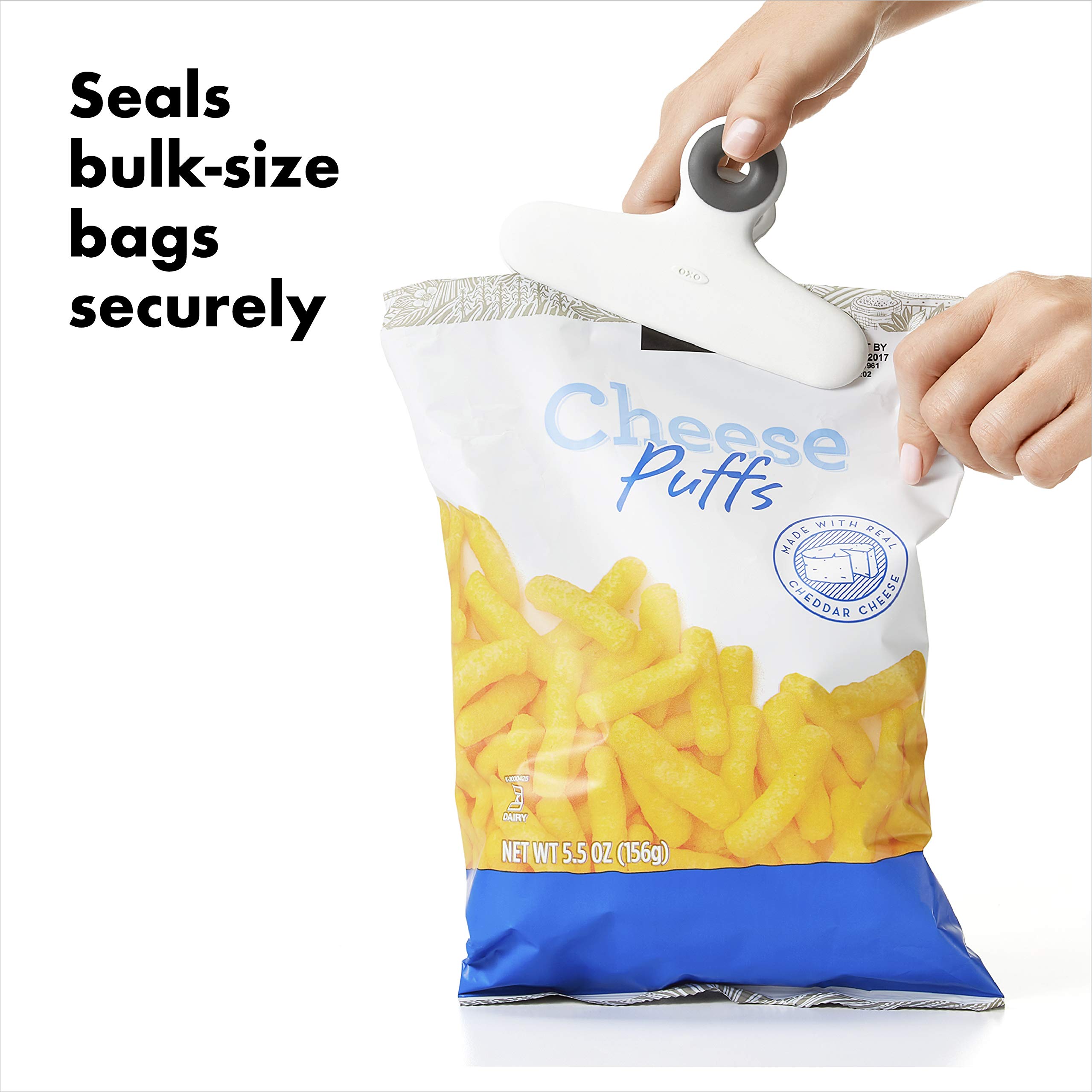 Foto 4 | Paquete De 2 Clips Para Bolsas Y Chips De Plástico Oxo Good Grips, Color Blanco - Venta Internacional.
